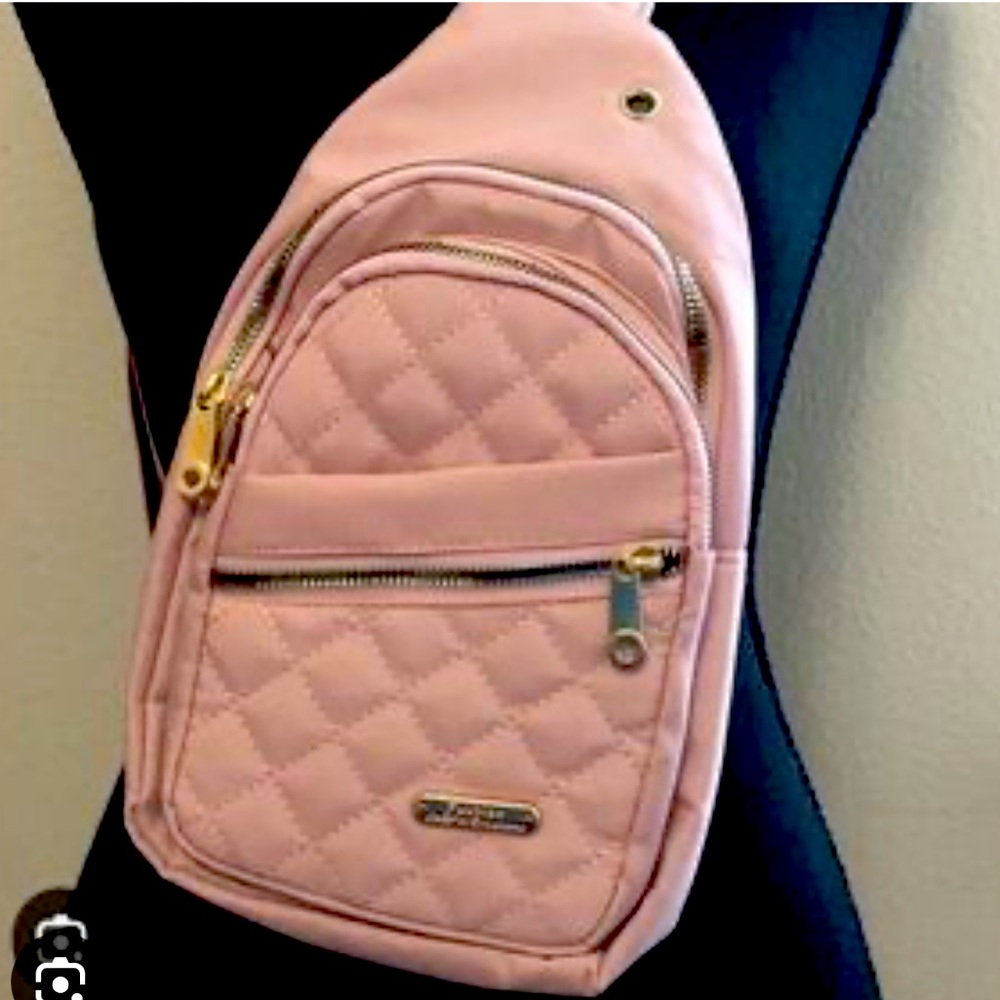 Pink Fashion Jingpin Creations Quilted Crossbody Backpack New In Package